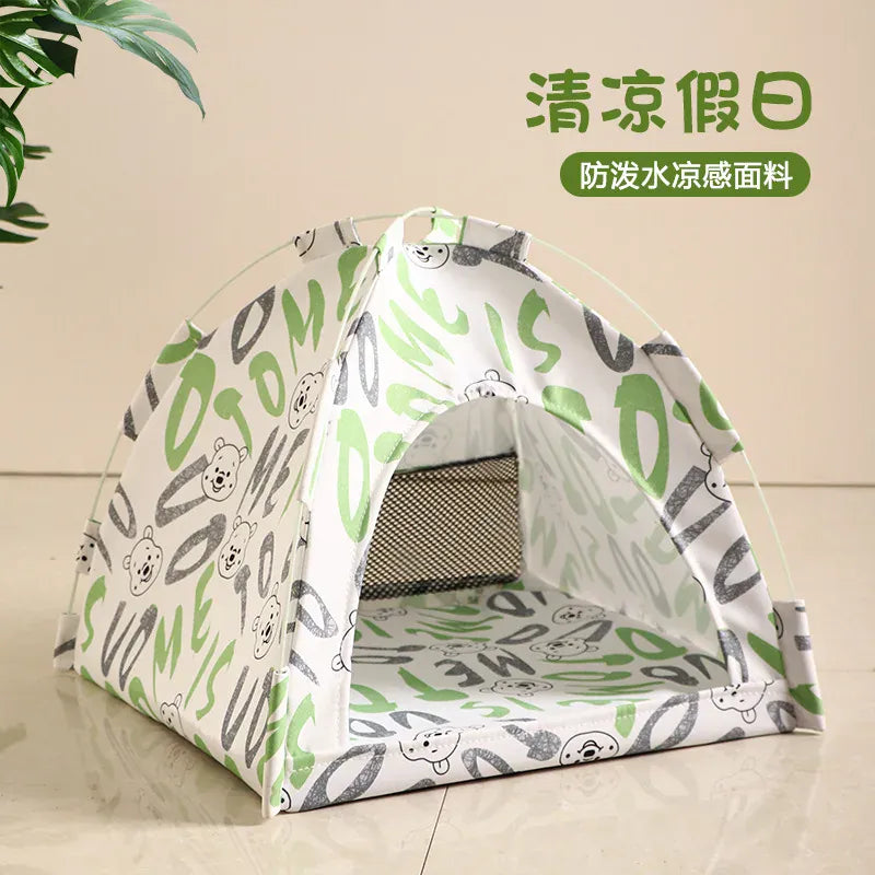 Pet Tent Bed Removable Cat Sofa Basket Canvas