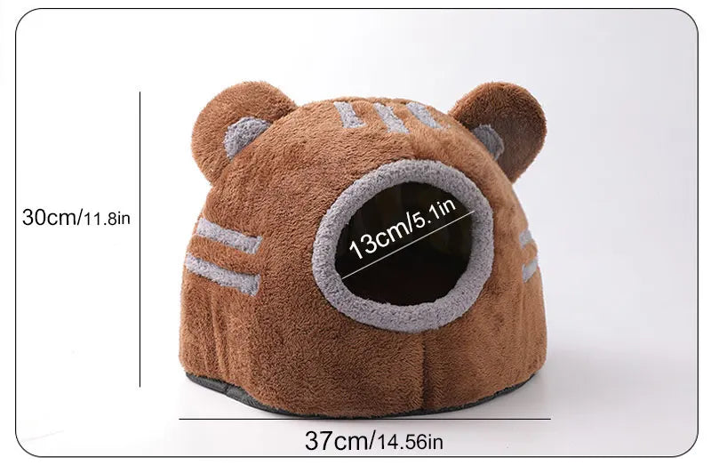 Winter Deep Sleep Comfort Cat Bed Bear Head Shape