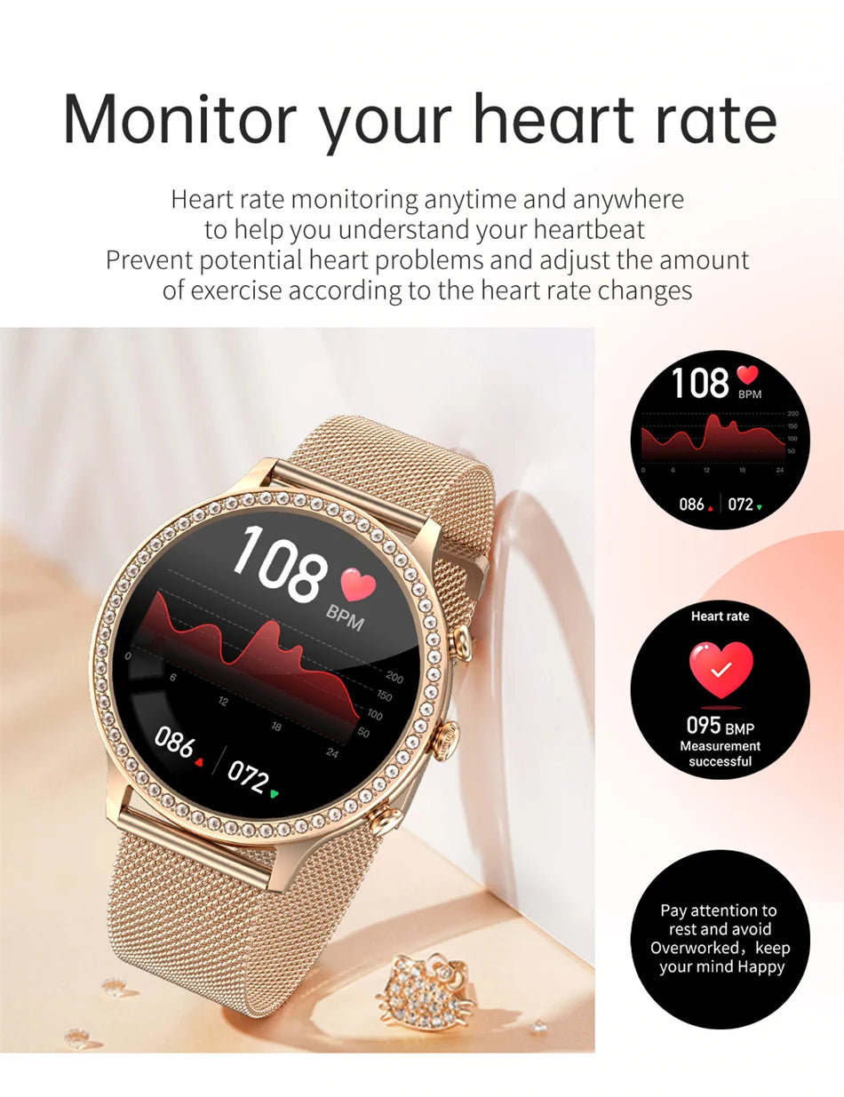 For Huawei Xiaomi Apple Samsung Smart Watch Women Ladies 2024 New Bluetooth