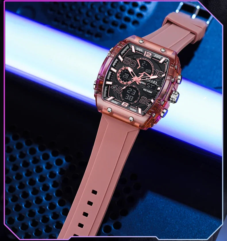 SMAEL 8109 New Men's Watch Multifunctional Sports 50M Waterproof Dual Display
