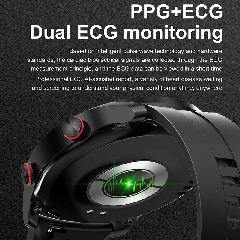 ECG+PPG Bluetooth Call Smart Watch Men Laser Health Blood Pressure-Loja Manuel Coelho