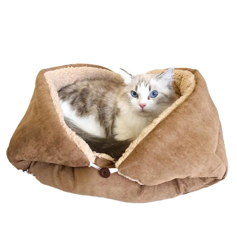 Cama para gatos, almofada macia para gatos, saco-cama dobrável e lavável