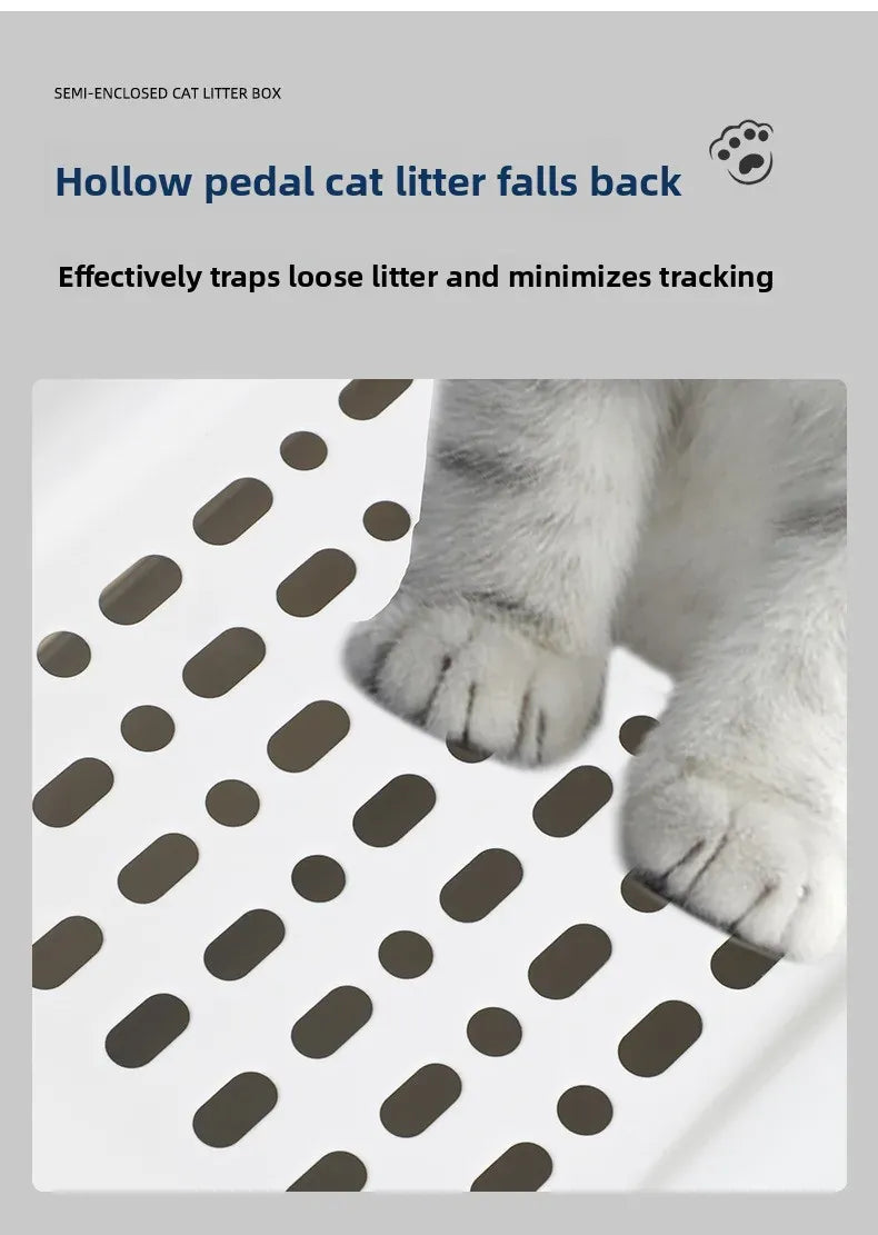 Enclosed Cat Litter Bowl With Scoop Plastic Totally Closed Design For Easy Cleaning MSP003-1