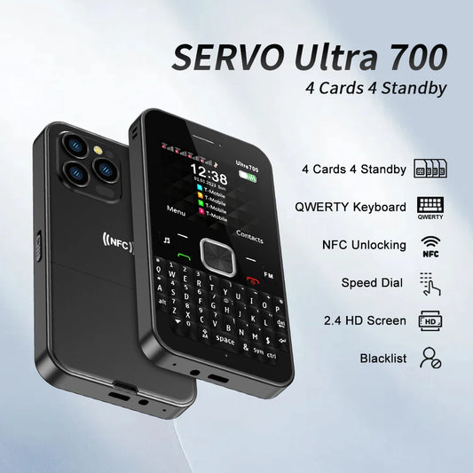 SERVO Ultra700 QWERTY Keyboard Mobile Phone Call Recording Flashlight FM MP3 NFC - Loja Manuel Coelho