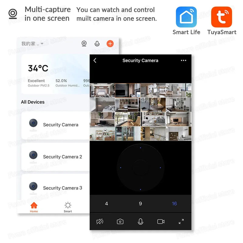 Fuers 5MP WiFi Camera Tuya Smart Home Indoor Wireless IP Surveillance-Loja Manuel Coelho