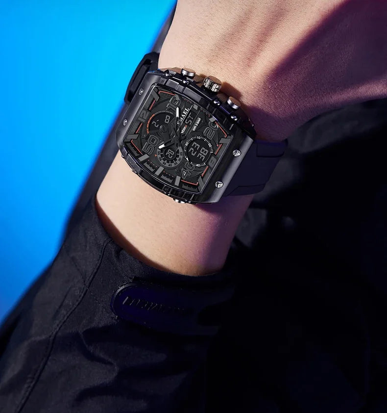 SMAEL 8109 New Men's Watch Multifunctional Sports 50M Waterproof Dual Display