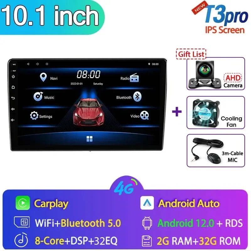 Android 12 Universal Car Radio for Nissan Kia Honda Toyota VW Multimedia Video Player - Loja Manuel Coelho