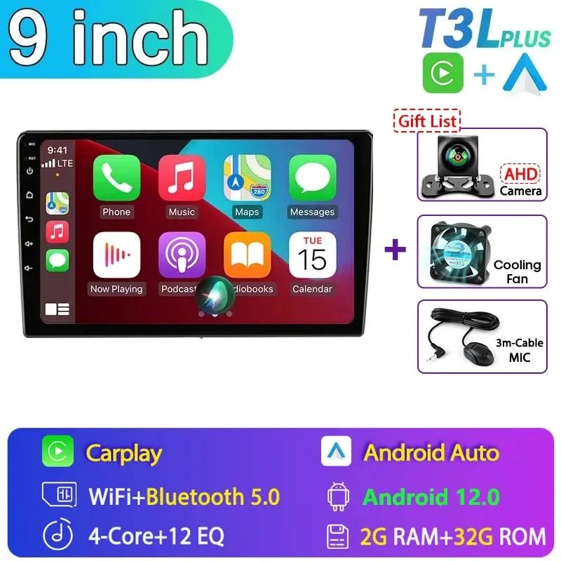 Android 12 Universal Car Radio for Nissan Kia Honda Toyota VW Multimedia Video Player - Loja Manuel Coelho