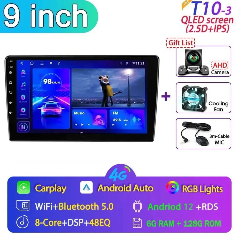 Android 12 Universal Car Radio for Nissan Kia Honda Toyota VW Multimedia Video Player - Loja Manuel Coelho