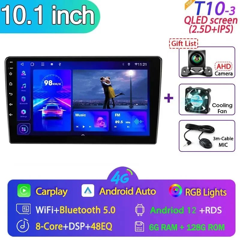 Android 12 Universal Car Radio for Nissan Kia Honda Toyota VW Multimedia Video Player - Loja Manuel Coelho
