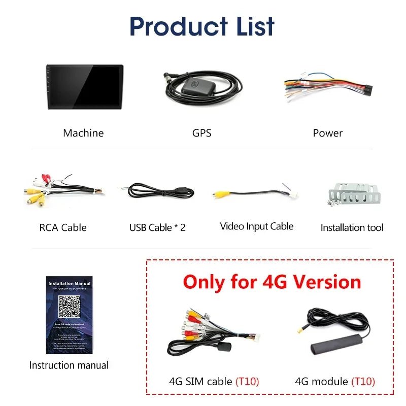 Android 12 Universal Car Radio for Nissan Kia Honda Toyota VW Multimedia Video Player - Loja Manuel Coelho