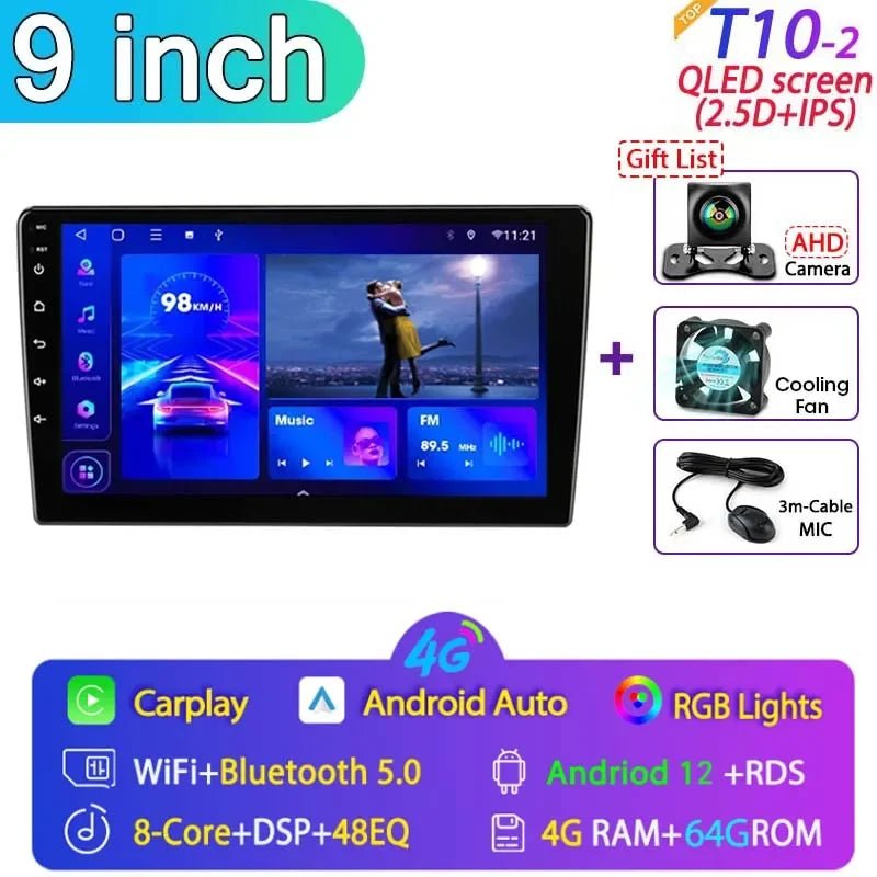 Android 12 Universal Car Radio for Nissan Kia Honda Toyota VW Multimedia Video Player - Loja Manuel Coelho