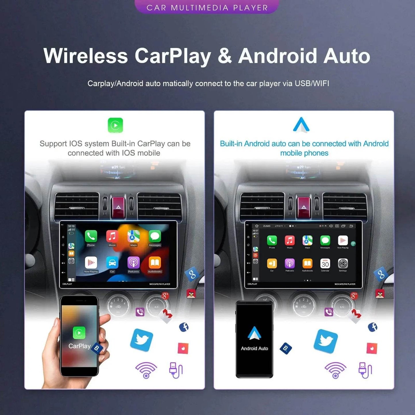 Android 13 4G Multimedia Carplay GPS Navigation - Loja Manuel Coelho