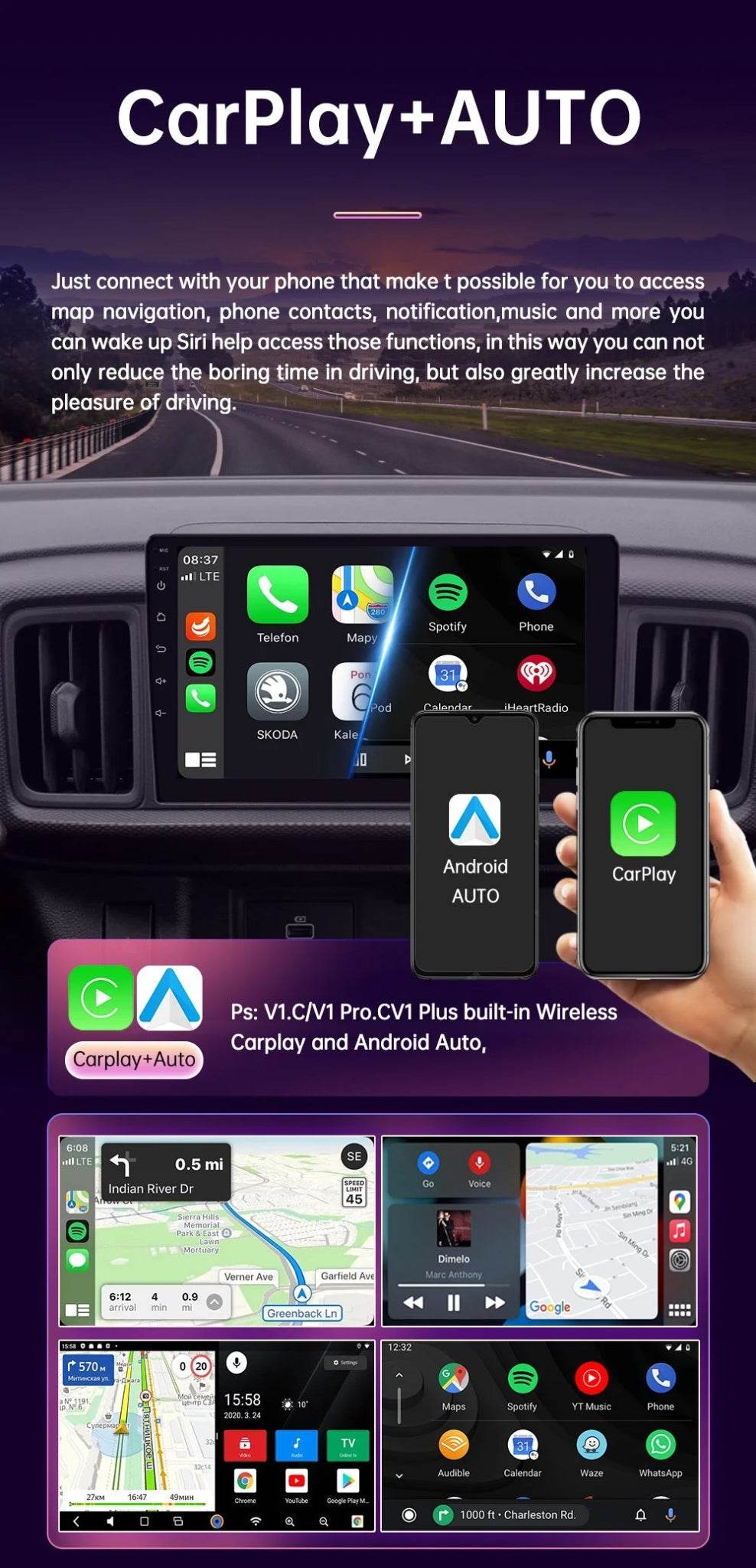 Android 13 4G Multimedia Carplay GPS Navigation - Loja Manuel Coelho