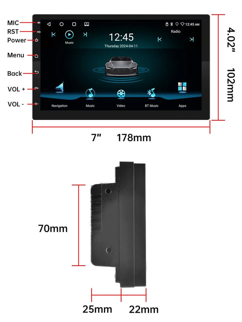 Android 13 4G 64G Multimedia Car Radio Carplay Auto Player GPS Navigation - Loja Manuel Coelho