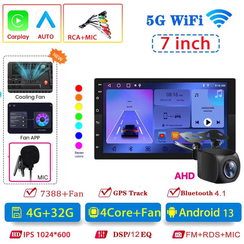 Android 13 4G 64G Multimedia Car Radio Carplay Auto Player GPS Navigation - Loja Manuel Coelho
