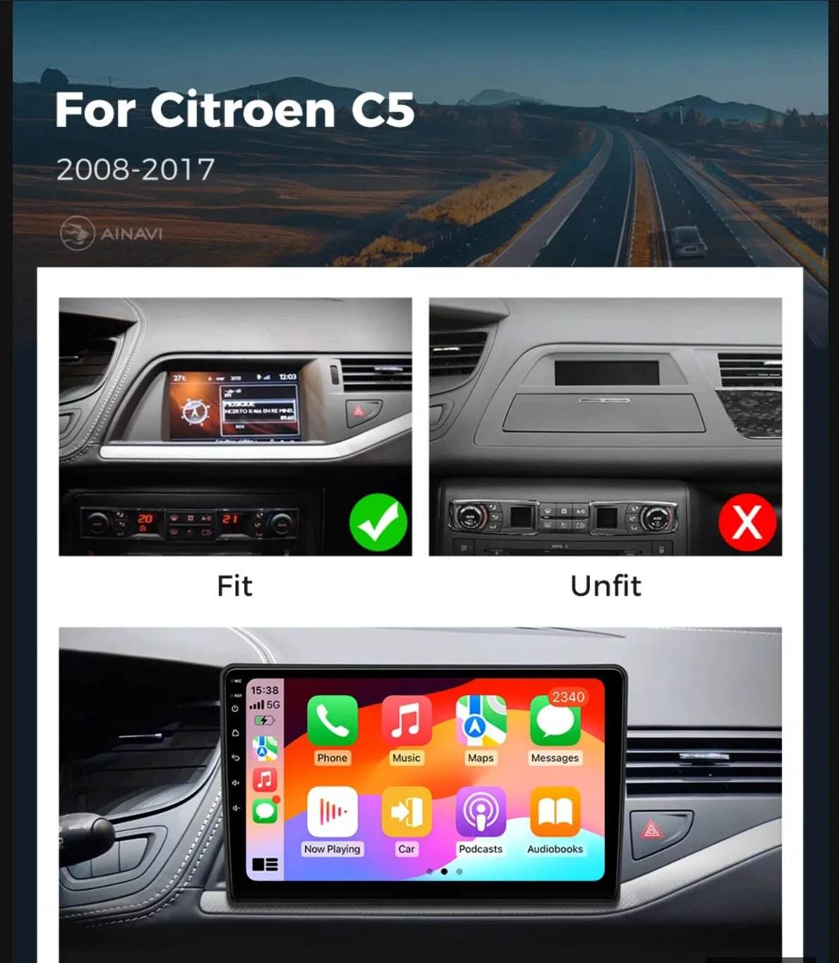 Android 15 Car Radio for Citroen C5 (2009-2015) - Loja Manuel Coelho