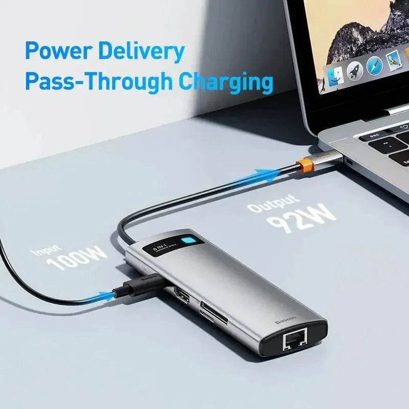 USB Baseus 4K 60Hz Type C to Ethernet Port PD 100W Adapter - Loja Manuel Coelho