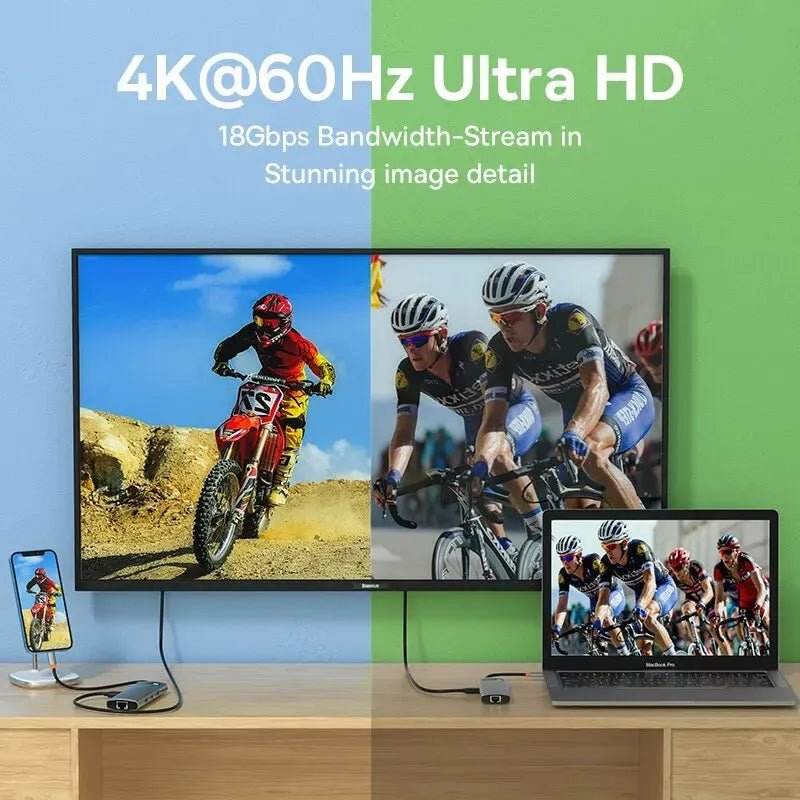 USB Baseus 4K 60Hz Type C to Ethernet Port PD 100W Adapter - Loja Manuel Coelho