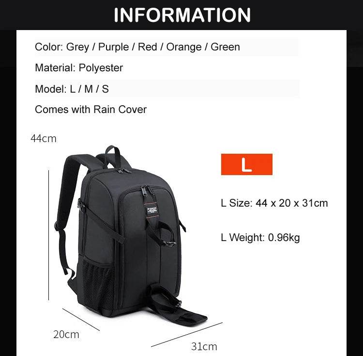 Big Capacity Waterproof Camera Backpack | ightpro TS39 - Loja Manuel Coelho