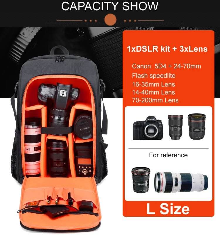 Big Capacity Waterproof Camera Backpack | ightpro TS39 - Loja Manuel Coelho