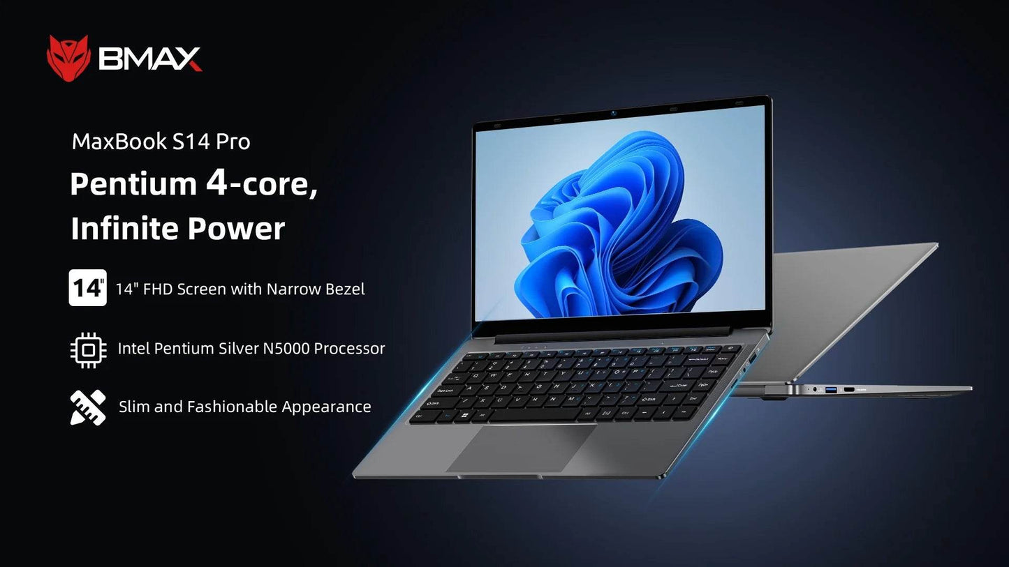 BMAX S14 Pro Laptop - Intel N5000, 8GB RAM, 256GB SSD - Loja Manuel Coelho