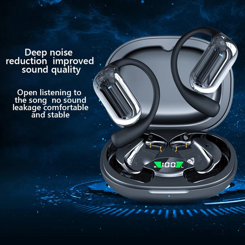 BT 5.3 AI Translation Earbuds with Ear Hook Translator Headphones - Loja Manuel Coelho