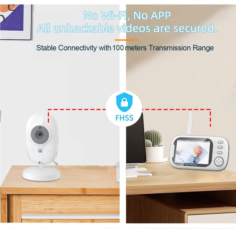 Cdycam New 3.5 inch Wireless Video Baby Monitor Night Vision Temperature Monitoring - Loja Manuel Coelho