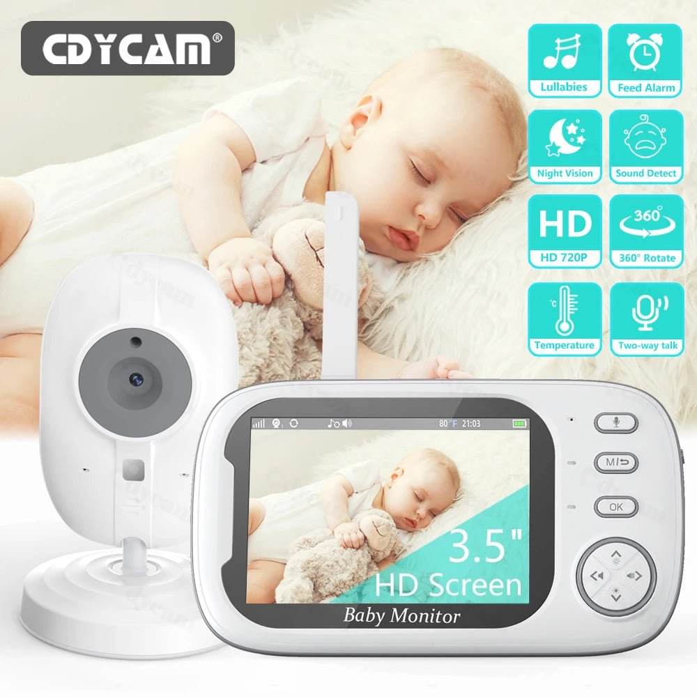 Cdycam New 3.5 inch Wireless Video Baby Monitor Night Vision Temperature Monitoring - Loja Manuel Coelho