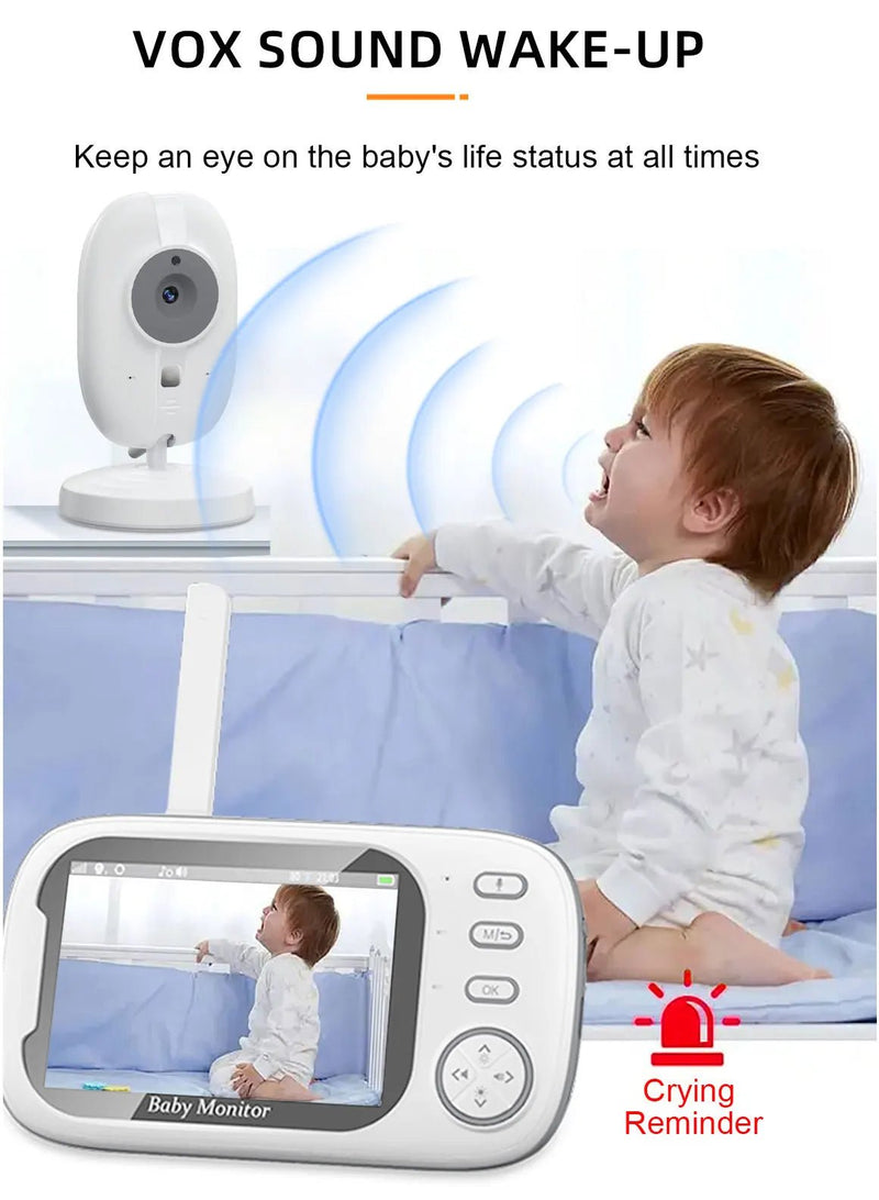 Cdycam New 3.5 inch Wireless Video Baby Monitor Night Vision Temperature Monitoring - Loja Manuel Coelho