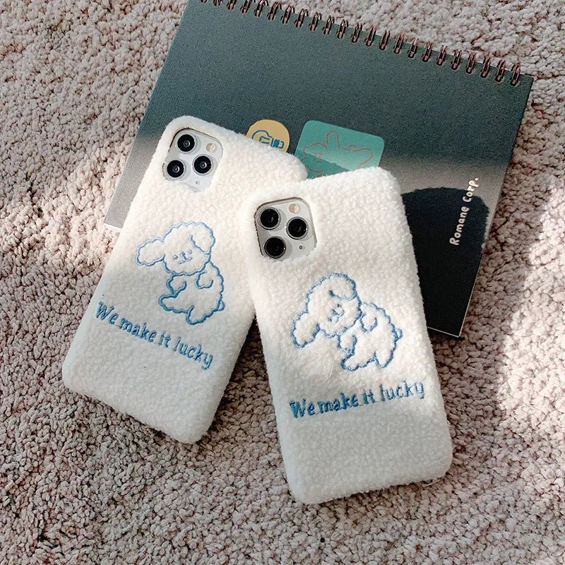 Compatible with Apple, Teddy puppy plush phone case - Loja Manuel Coelho