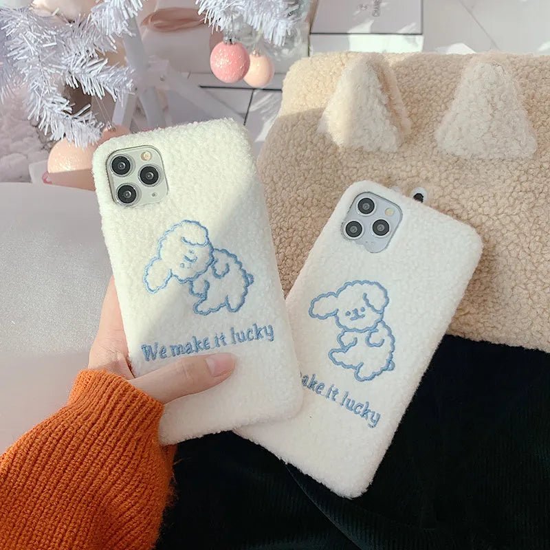 Compatible with Apple, Teddy puppy plush phone case - Loja Manuel Coelho