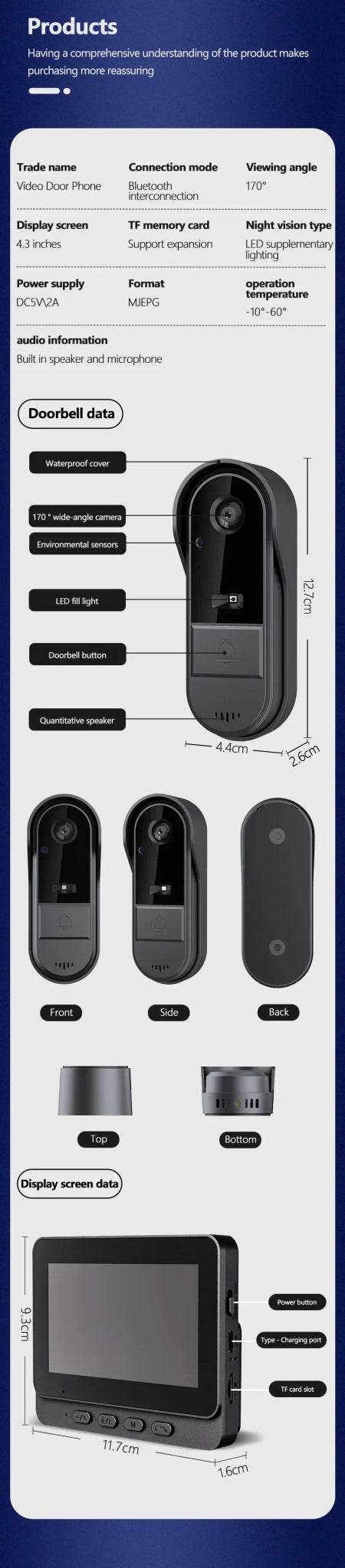 Sherway HD Wireless Video Doorbell Camera - Loja Manuel Coelho