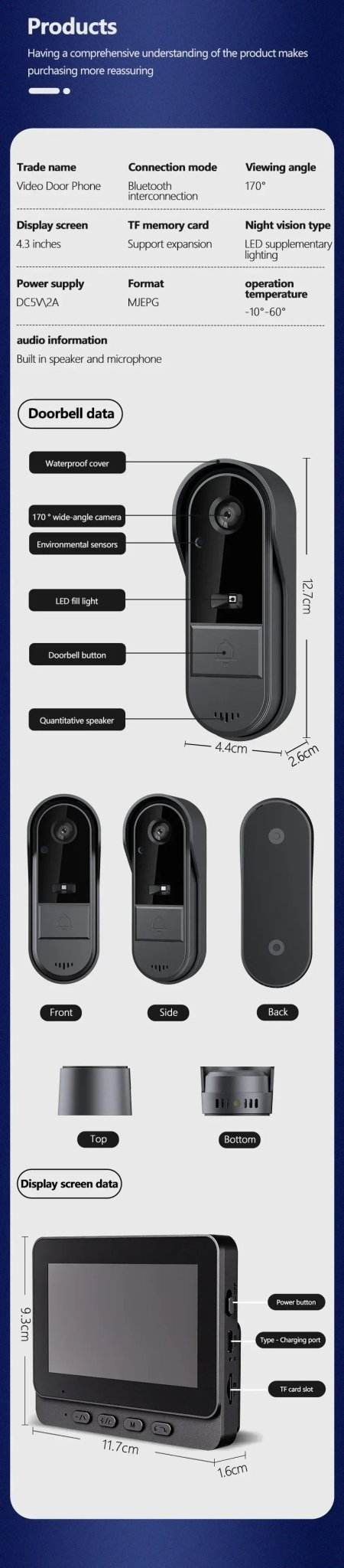 Sherway HD Wireless Video Doorbell Camera - Loja Manuel Coelho