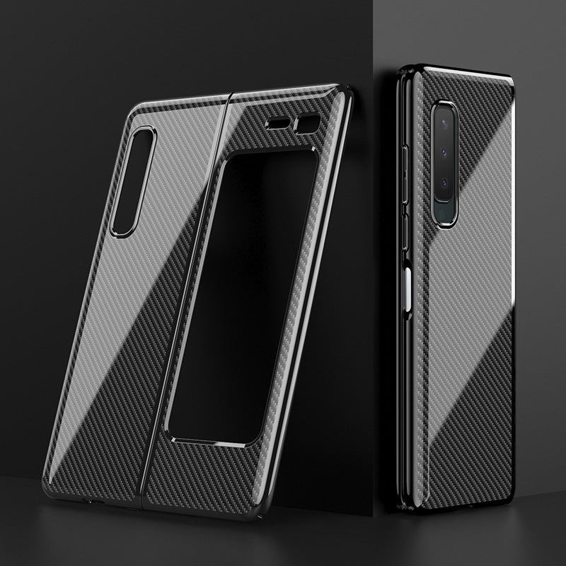 5G Folding Screen Mobile Phone F9160 Anti-Drop Carbon Fiber Pattern Mobile Phone Case