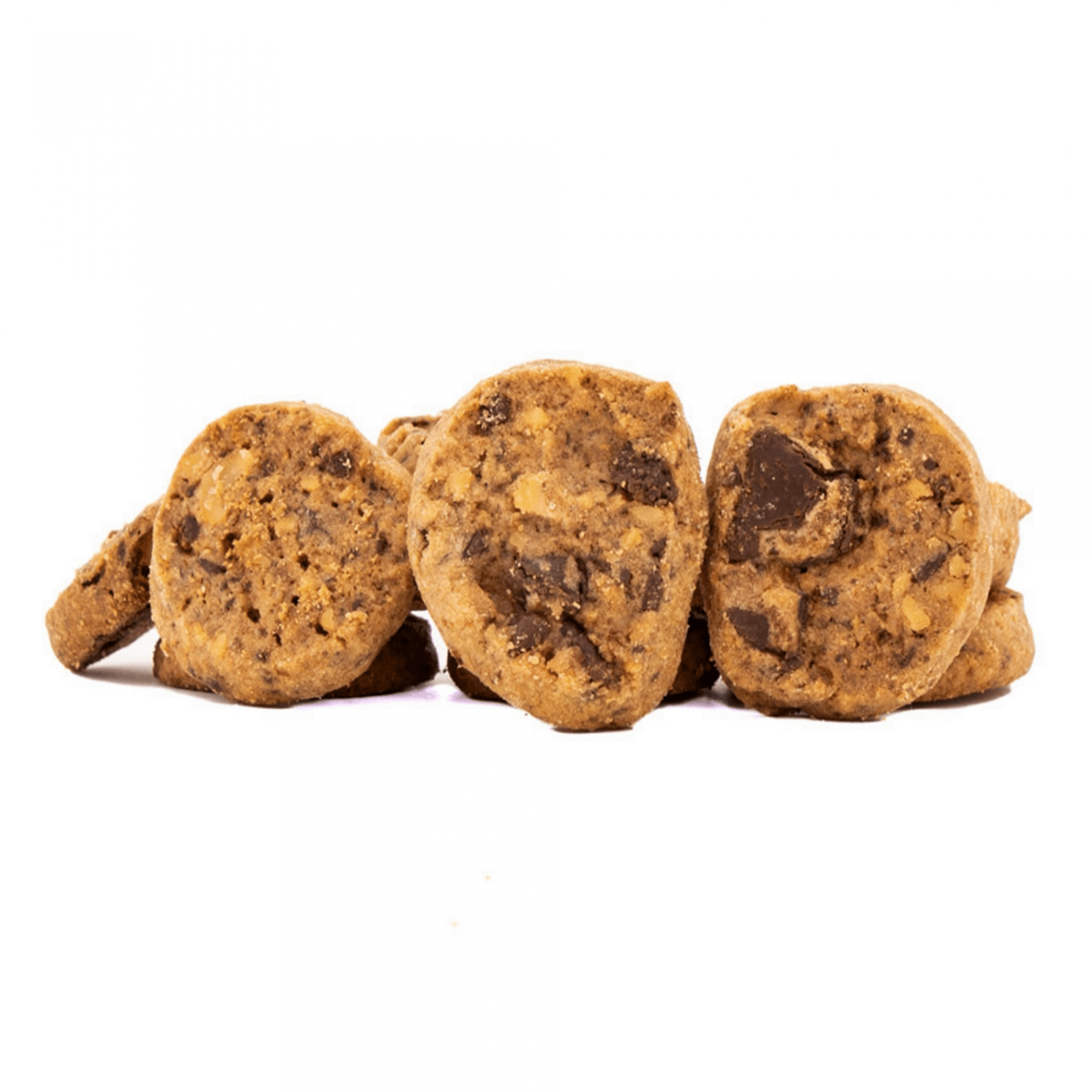 Cookies artesanais portuguesas de nozes e chocolate com pedaços de chocolate e nozes.