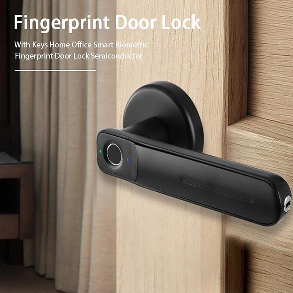 Fingerprint Door Lock Handle USB Rechargeable Anti Theft - Loja Manuel Coelho