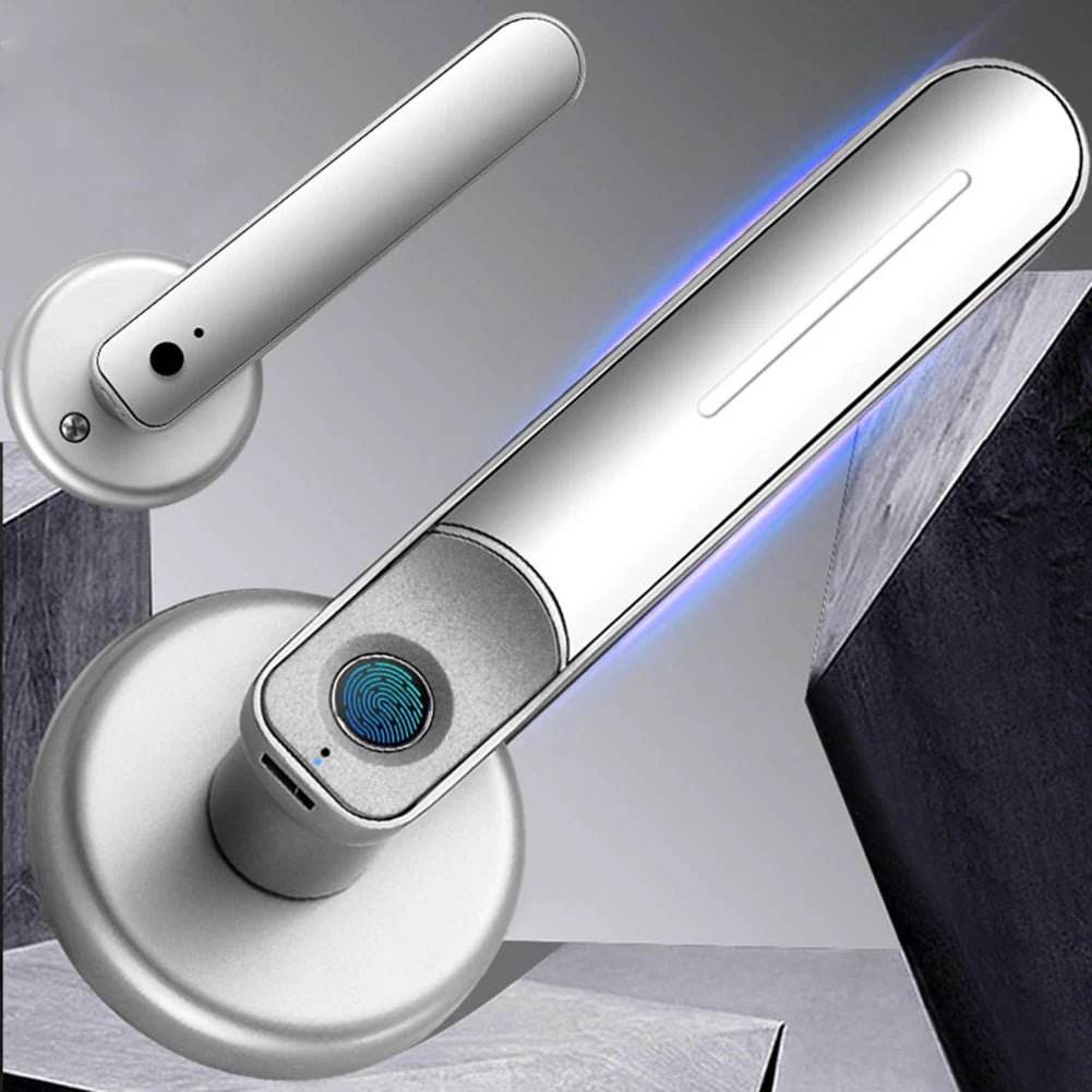 Fingerprint Door Lock Handle USB Rechargeable Anti Theft - Loja Manuel Coelho
