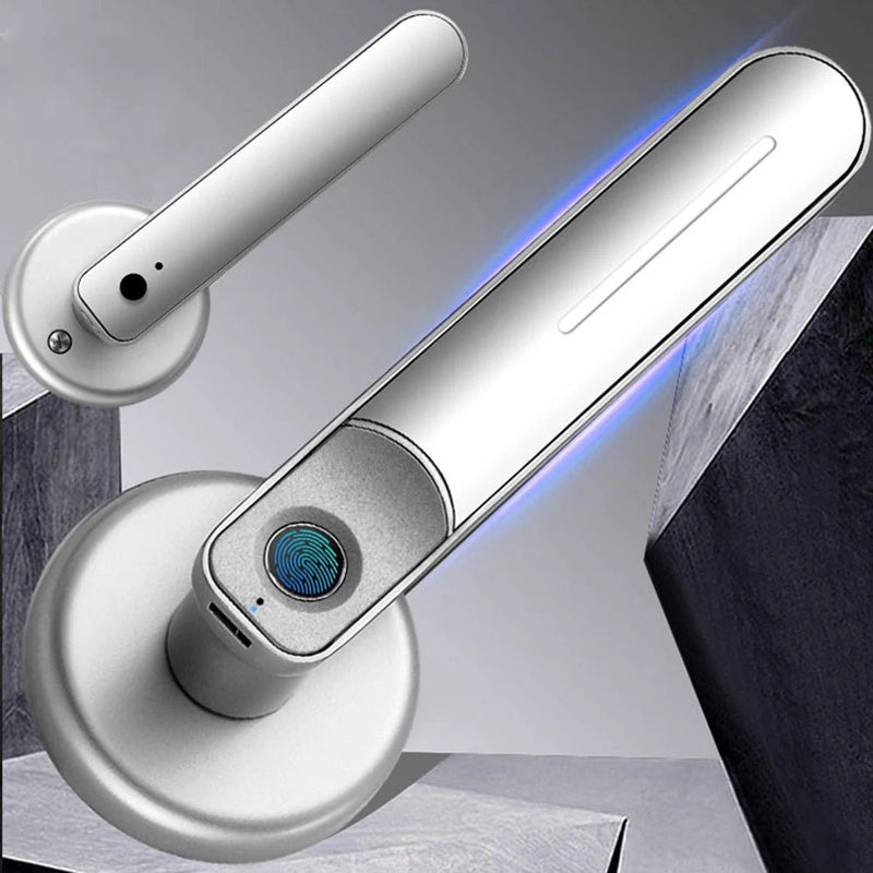 Fingerprint Door Lock Handle USB Rechargeable Anti Theft - Loja Manuel Coelho