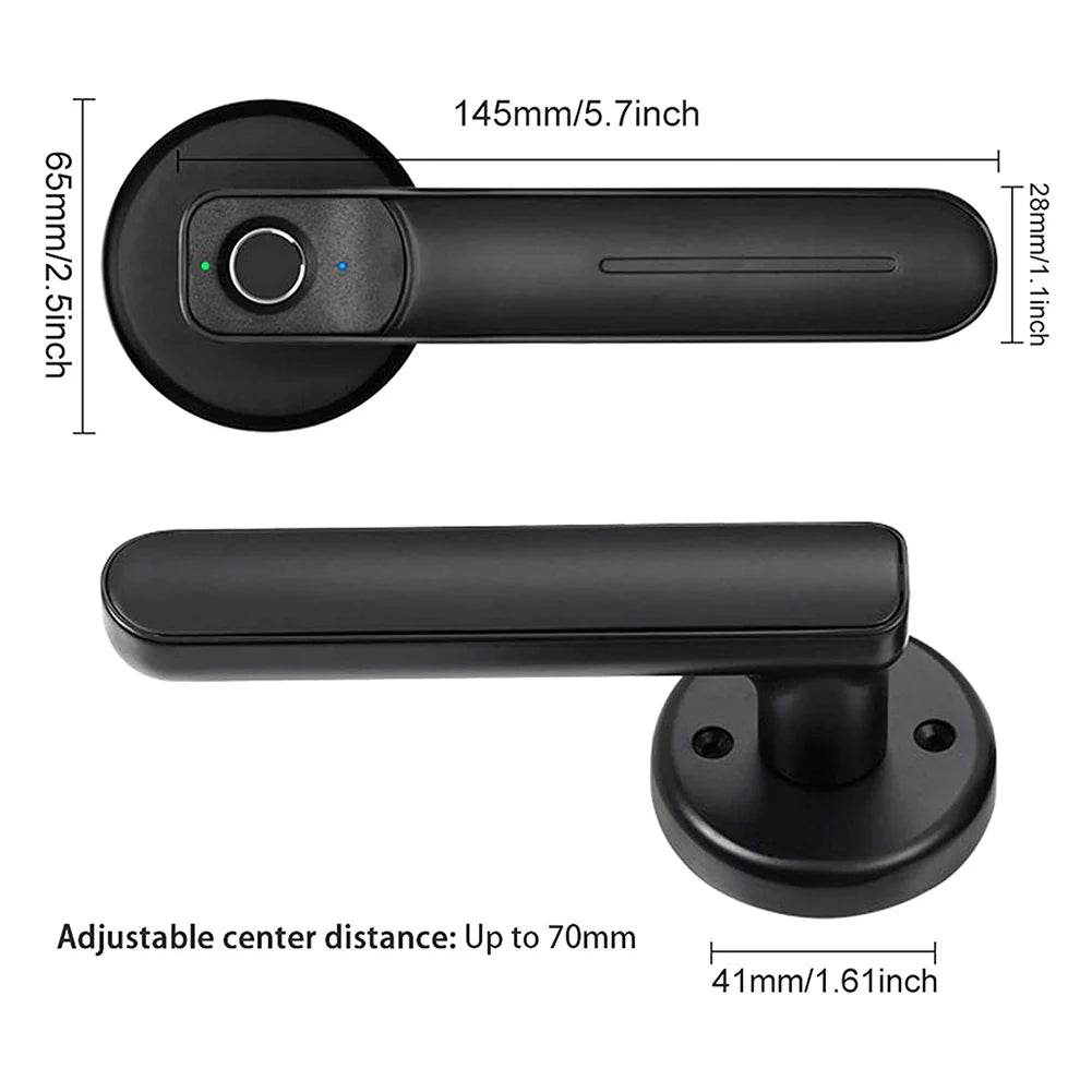 Fingerprint Door Lock Handle USB Rechargeable Anti Theft - Loja Manuel Coelho