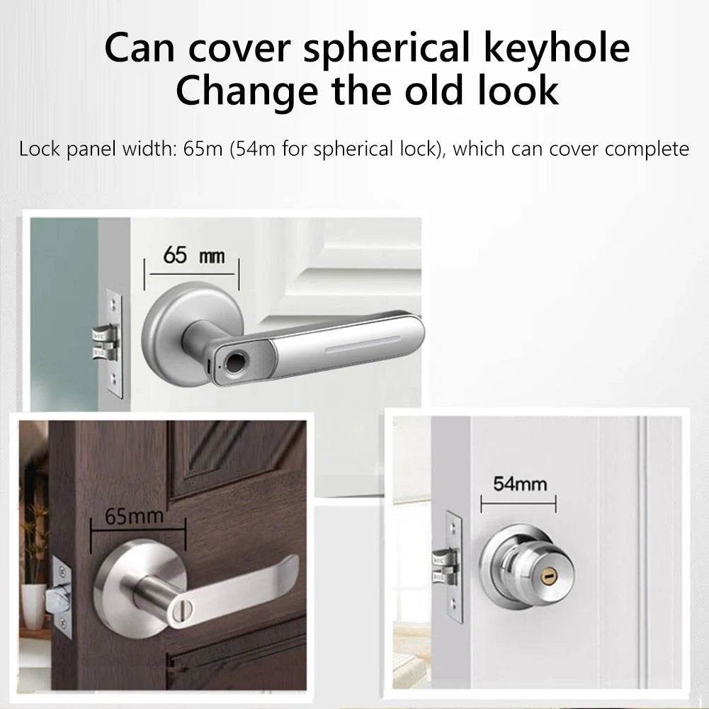 Fingerprint Door Lock Handle USB Rechargeable Anti Theft - Loja Manuel Coelho