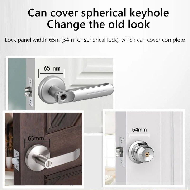 Fingerprint Door Lock Handle USB Rechargeable Anti Theft - Loja Manuel Coelho