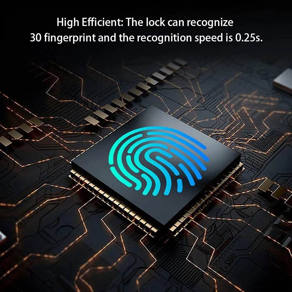 Fingerprint Door Lock Handle USB Rechargeable Anti Theft - Loja Manuel Coelho