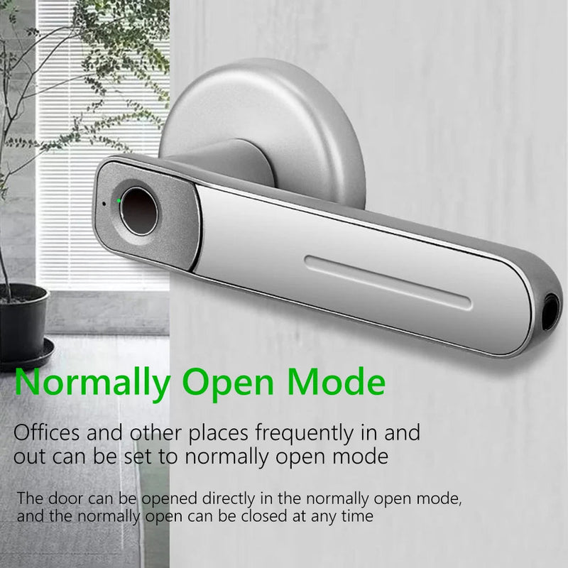 Fingerprint Door Lock Handle USB Rechargeable Anti Theft - Loja Manuel Coelho
