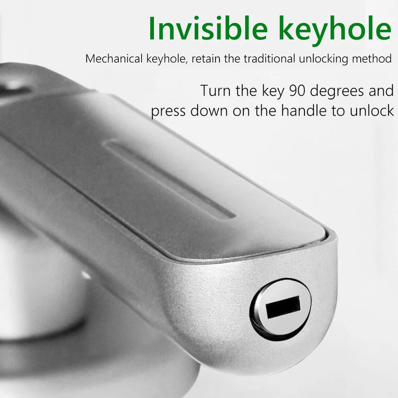 Fingerprint Door Lock Handle USB Rechargeable Anti Theft - Loja Manuel Coelho