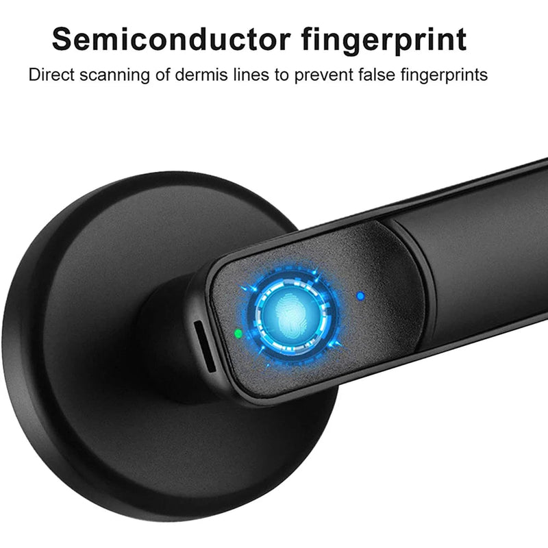 Fingerprint Door Lock Handle USB Rechargeable Anti Theft - Loja Manuel Coelho