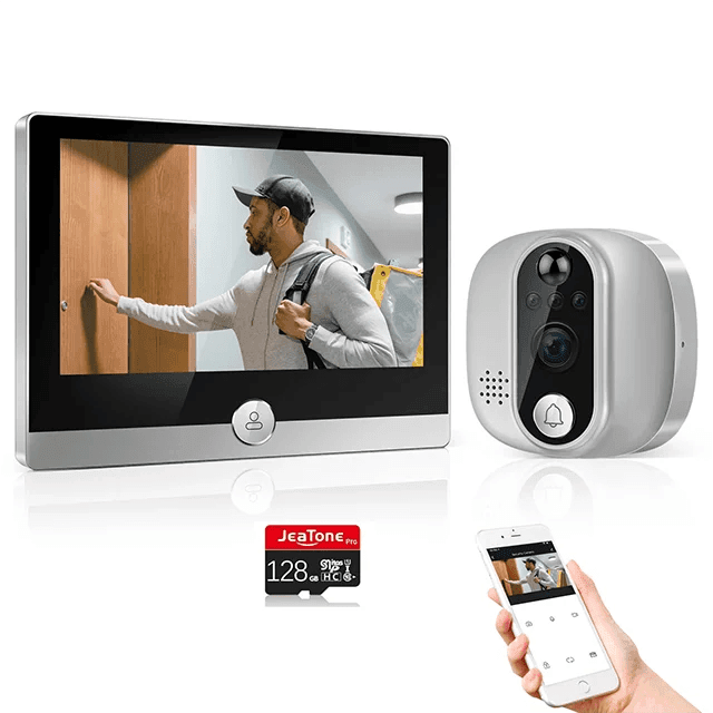 Jeatone Smart WiFi Video Peephole Doorbell Camera - Loja Manuel Coelho