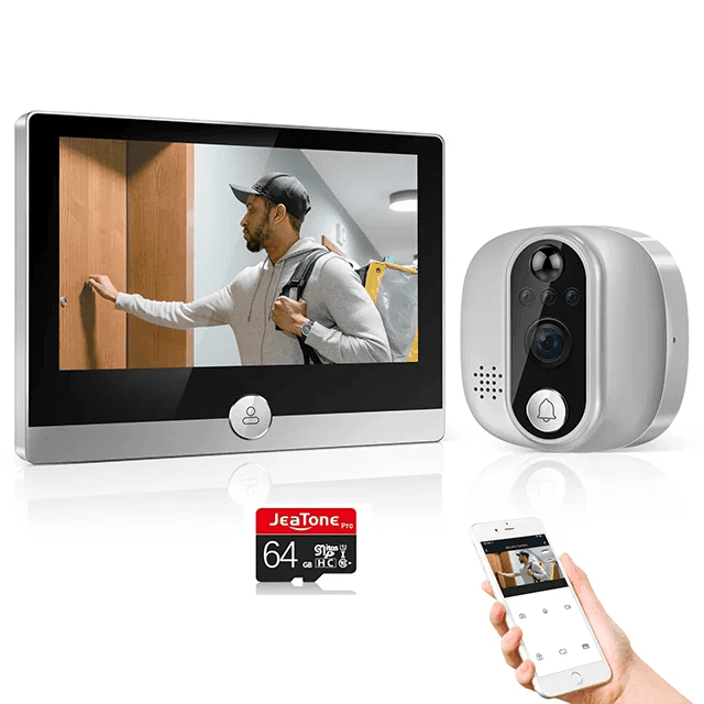 Jeatone Smart WiFi Video Peephole Doorbell Camera - Loja Manuel Coelho