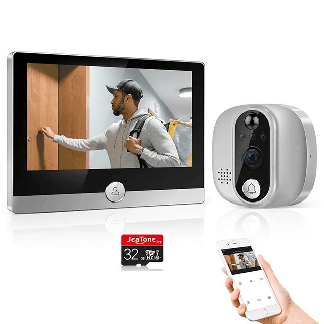 Jeatone Smart WiFi Video Peephole Doorbell Camera - Loja Manuel Coelho