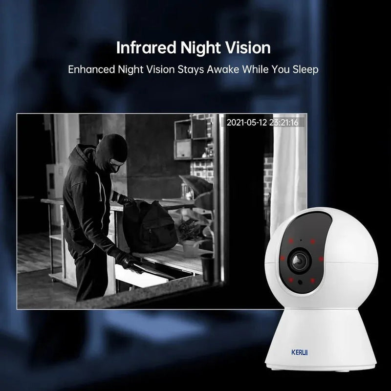 KERUI 5MP 4K Tuya Smart Mini WiFi IP Camera Indoor Wireless Home Security AI Human - Loja Manuel Coelho